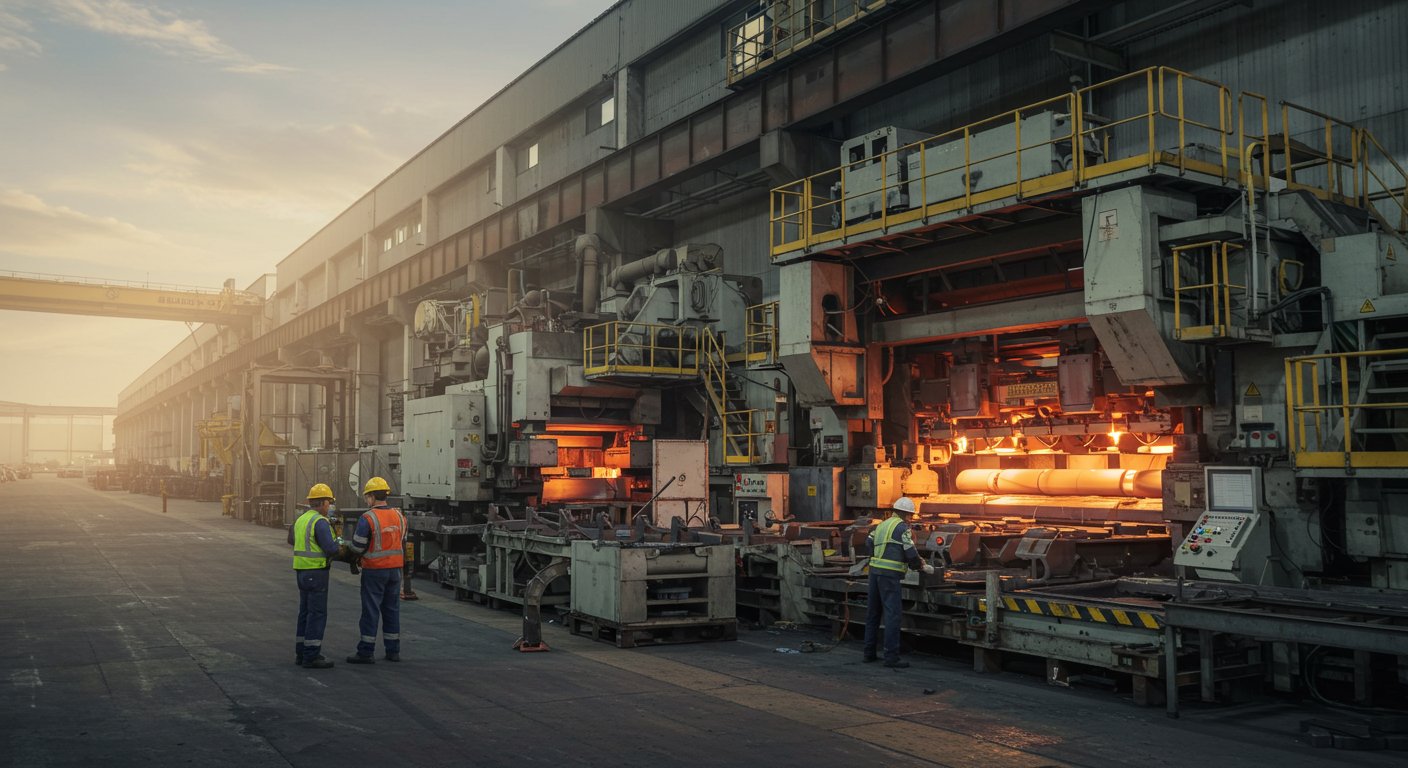 Крупное производство металлоизделий Крупное производство металлоизделий с автоматизированными линиями