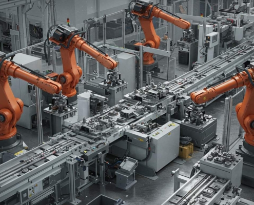 Автоматизированные линии на заводах по производству деталей