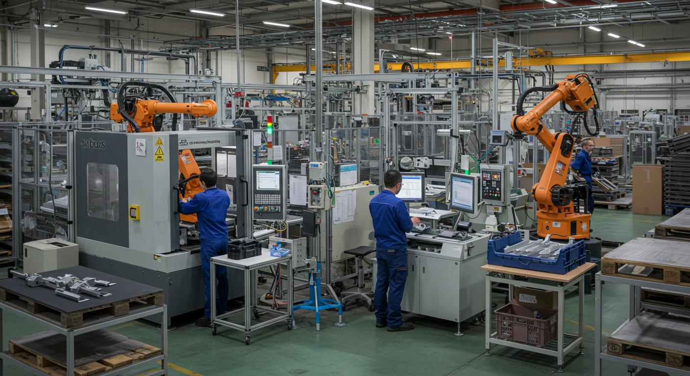 Повышение эффективности производства на заводе Современный завод с автоматизированным оборудованием