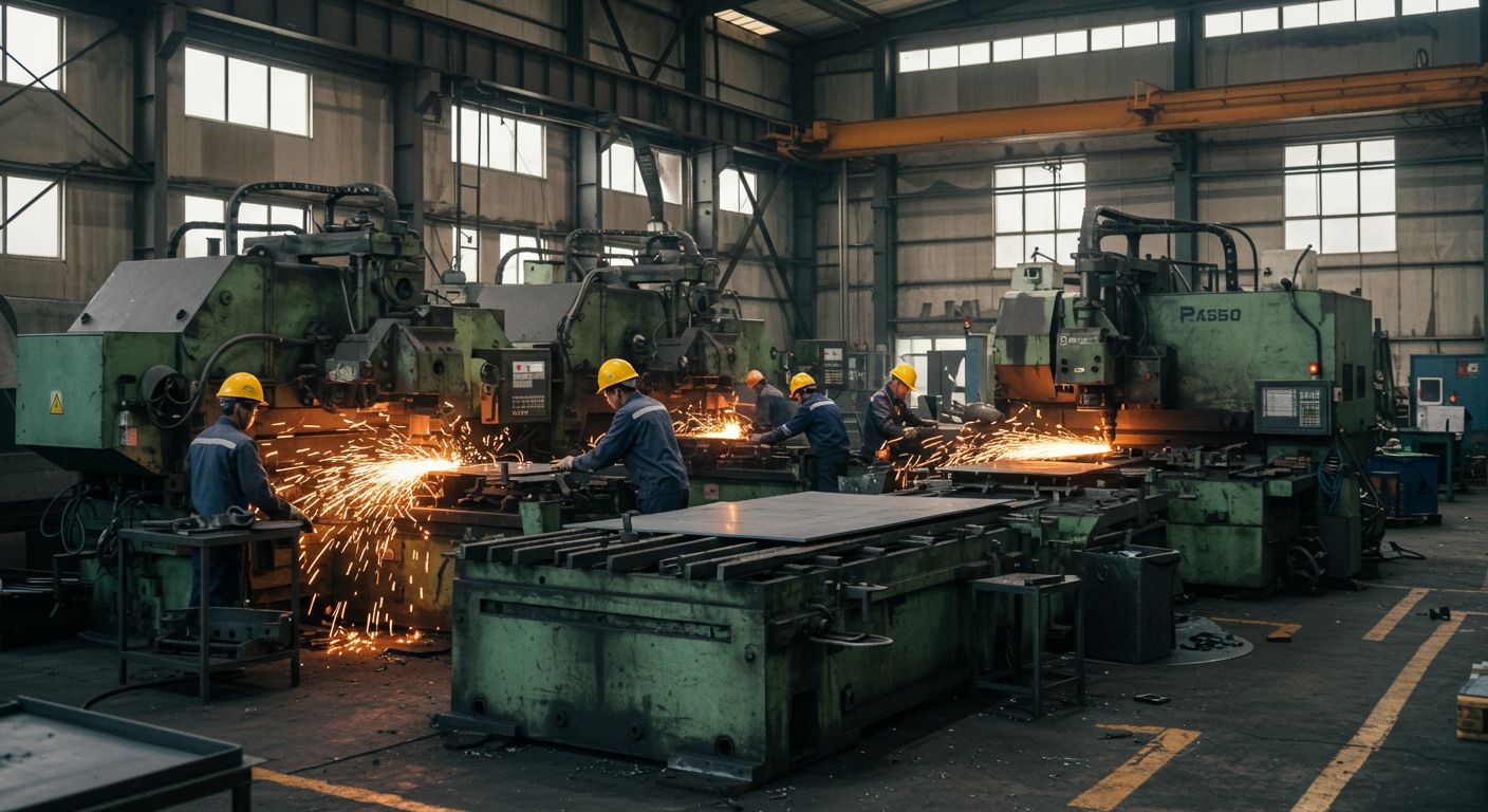 Работа завода по изготовлению деталей из металлов Процесс изготовления металлических деталей на заводе
