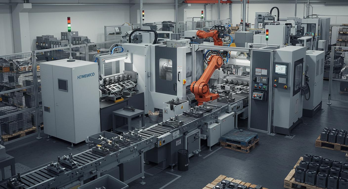 Высокотехнологичная промышленная линия по изготовлению деталей Современная промышленная линия